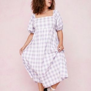 Plus Size Nasty Gal Check Smock Midi Dress size 20